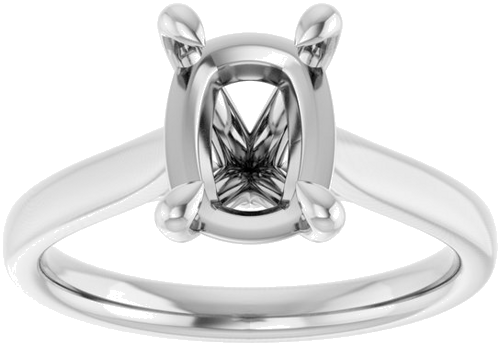 Sužadėtuvių Žiedas „Claw-Prong Solitaire“ 14k white gold Elongated Cushion 9mm x 7mm (3)
