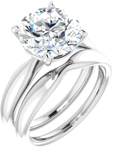 Sužadėtuvių Žiedas 14k white gold Round 10mm (6)