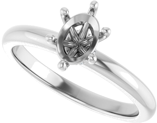 Sužadėtuvių Žiedas „Accented“ 950 Platinos Oval 7mm x 5mm (5)