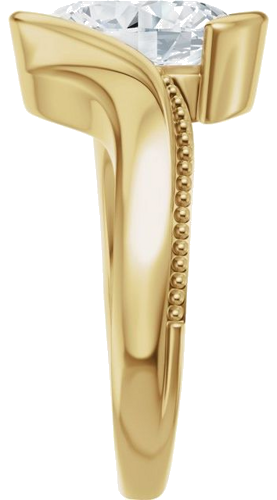 Sužadėtuvių Žiedas „Milgrain Half Bezel Bypass Solitaire“ 14k yellow gold Oval 10.5mm x 7.3mm (4)