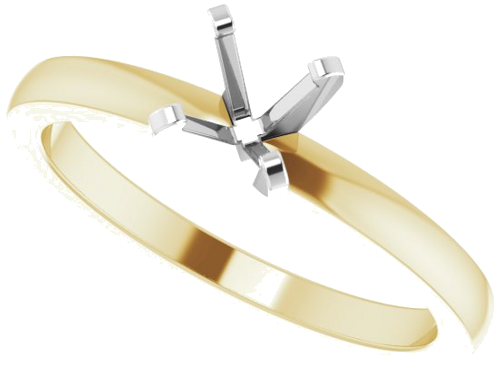 14K Yellow White 5-5.3 mm Round Solitaire Engagement Ring Mounting (5)