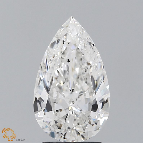 2.02 carat F-SI2 Natūralus Pear Deimantas (1)