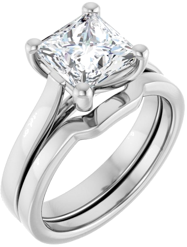 Sužadėtuvių Žiedas 14k white gold Square 7mm (6)