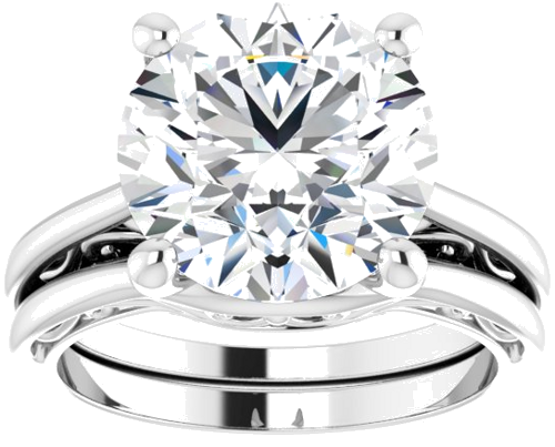 Sužadėtuvių Žiedas „Solitaire“ 14k white gold Round 11mm (8)