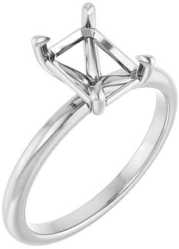 Sužadėtuvių Žiedas 585 Baltojo Aukso Emerald 8mm x 6mm (1)