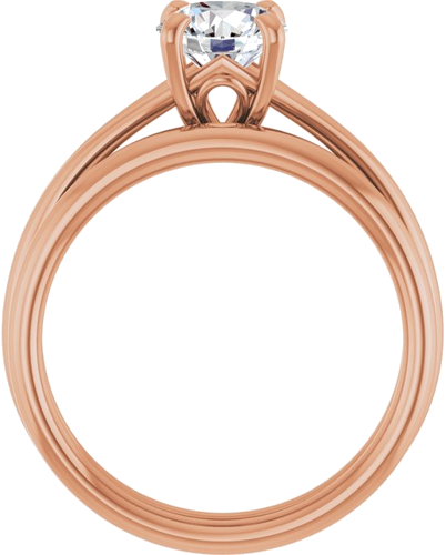 Sužadėtuvių Žiedas „Solitaire“ 14k rose gold Round 6.5mm (7)