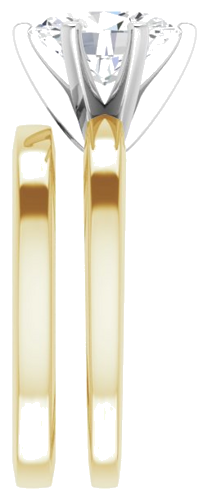 Sužadėtuvių Žiedas „Solitaire“ 585 Baltojo Ir Geltonojo Aukso Oval 9mm x 7mm (9)