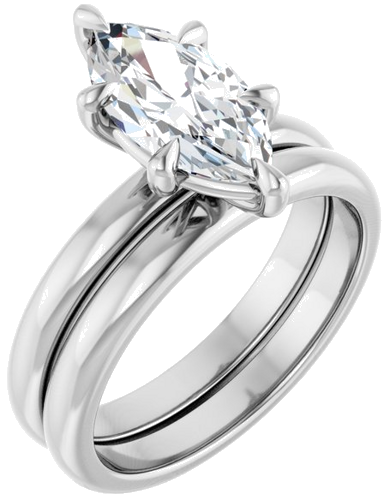 Sužadėtuvių Žiedas „Solitaire“ 585 Baltojo Aukso Marquise 12mm x 6mm (6)