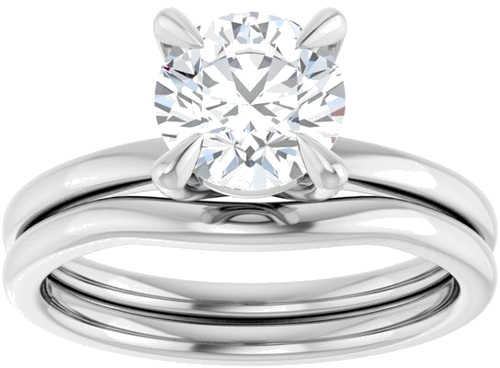 Sužadėtuvių Žiedas 14k white gold Round 7mm (8)