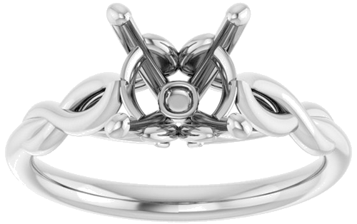 Sužadėtuvių Žiedas „Solitaire Sculptural“ 14k white gold Round 8.2mm (3)