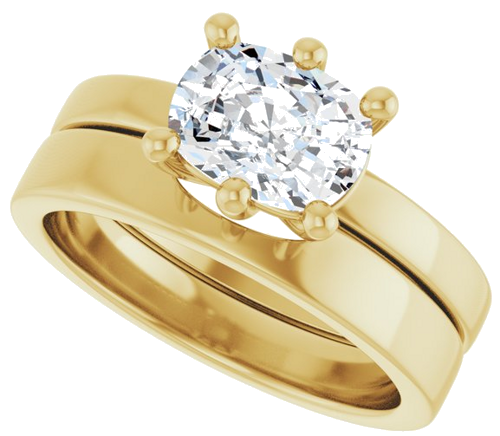 Sužadėtuvių Žiedas „Solitaire“ 14k yellow gold Elongated Cushion 8mm x 6mm (10)