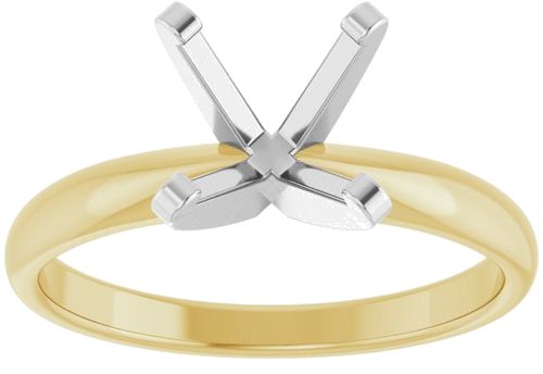 14K Yellow White 7.8-8.6 mm Round Solitaire Engagement Ring Mounting (3)