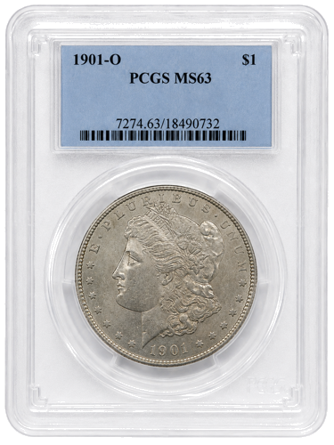 1 doleris Morgan 1901 JAV sidabrinė moneta PCGS MS63 (1)