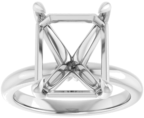 Sužadėtuvių Žiedas „Claw-Prong“ 18k white gold Emerald 12mm x 10mm (3)