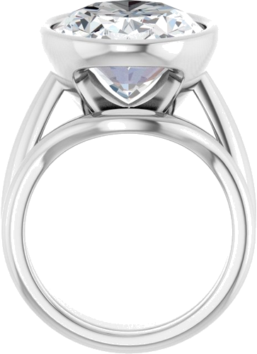 Sužadėtuvių Žiedas „Bezel-Set Solitaire“ 10k white gold Oval 18mm x 13mm (7)