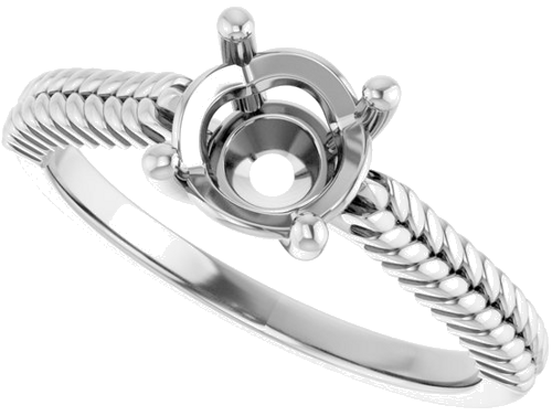 Sužadėtuvių Žiedas „Solitaire“ 14k white gold Round 6.5mm (5)