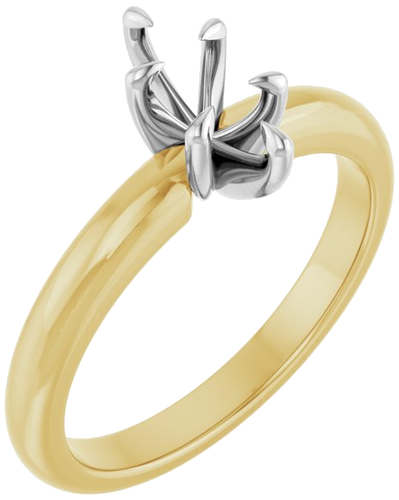 Sužadėtuvių Žiedas „Claw-Prong Solitaire“ 14k yellow/white gold Marquise 8mm x 4mm (1)