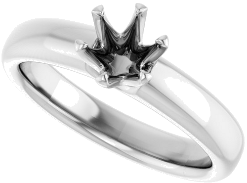 14K White 5.5 mm Round Engagement Ring Mounting (5)