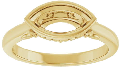 Sužadėtuvių Žiedas „Bezel-Set“ 585 Geltonojo Aukso Marquise 10mm x 5mm (3)