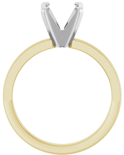 14K Yellow White 7.3-7.7 mm Round Solitaire Engagement Ring Mounting (2)