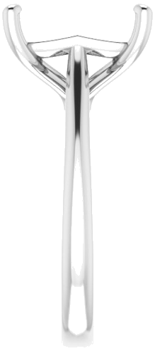 14K White 11x9 mm Emerald Solitaire Engagement Ring Mounting (4)