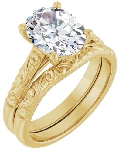 Sužadėtuvių Žiedas „Solitaire“ 14k yellow gold Oval 10mm x 8mm (6)