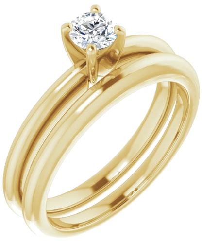14K Yellow  4.1 mm Round Solitaire Engagement Ring Mounting (6)