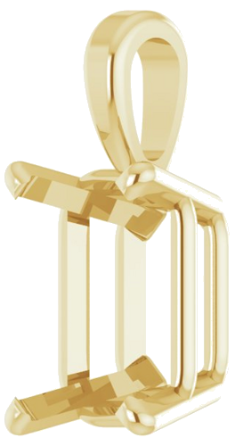 14K Yellow 8.5x6 mm Emerald 4-Prong Pendant Mounting (2)