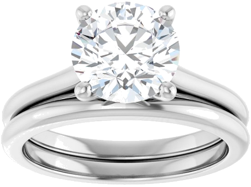 Sužadėtuvių Žiedas „Solitaire“ 585 Baltojo Aukso Round 8mm (8)