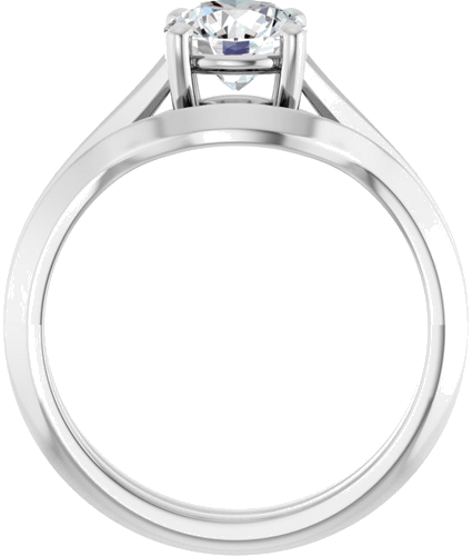 10K White 6.5 mm Round Solitaire Engagement Ring Mounting (7)