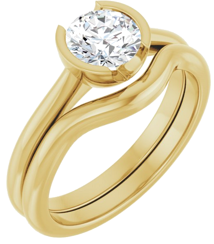 Sužadėtuvių Žiedas „Half-Bezel Solitaire“ 14k yellow gold Round 6mm (6)