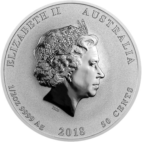1/2 oz Šuns metai 2018 (Lunar II) Australija sidabrinė moneta (2)