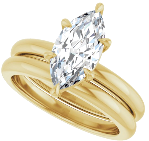 Sužadėtuvių Žiedas „Claw-Prong“ 10k yellow gold Marquise 12mm x 6mm (10)