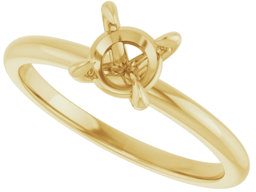 14K Yellow  5.8 mm Round Solitaire Engagement Ring Mounting (5)