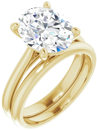 14K Yellow 11x9 mm Oval Solitaire Engagement Ring Mounting (6)