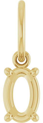 Pakabukas „Solitaire Charm“ 10k yellow gold Oval 6mm x 4mm (1)
