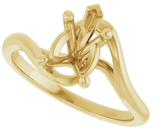 Sužadėtuvių Žiedas „Bypass“ 10k yellow gold Pear 9mm x 6mm (5)