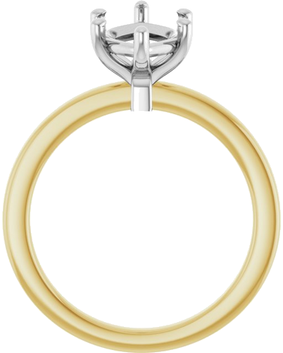 Sužadėtuvių Žiedas „Solitaire“ 14k yellow/white gold Marquise 14mm x 7mm (2)
