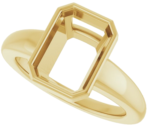 Sužadėtuvių Žiedas „Bezel-Set Solitaire“ 14k yellow gold Emerald 10mm x 7mm (5)