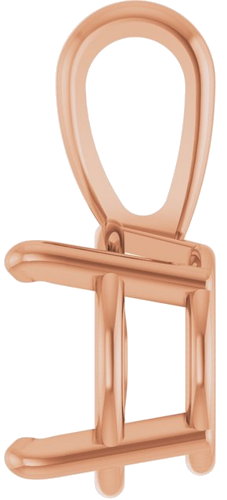 14K Rose 8 mm Round 4-Prong Pendant Mounting (3)
