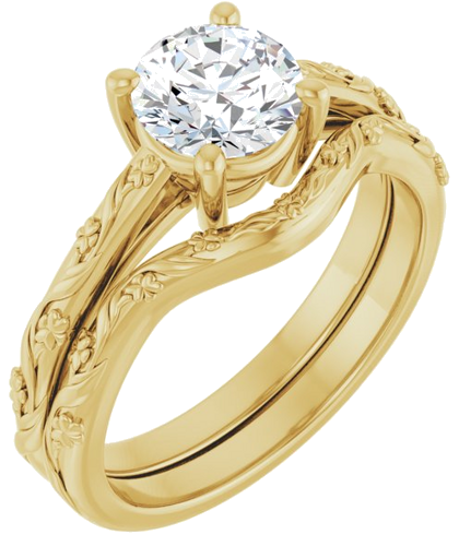 Sužadėtuvių Žiedas „Solitaire“ 14k yellow gold Round 6.5mm (6)