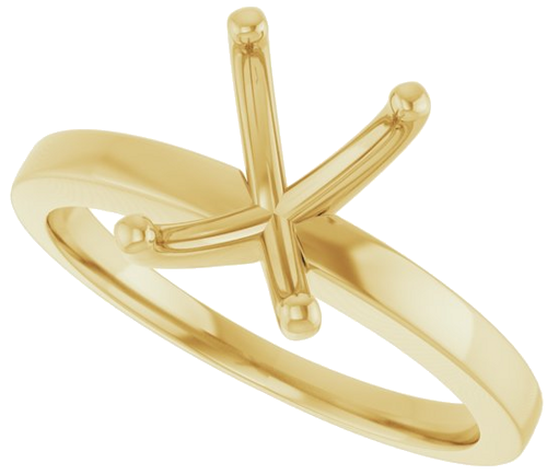 14K Yellow 8x6 mm Emerald Solitaire Engagement Ring Mounting (5)