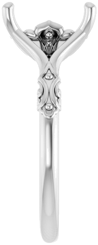 Sužadėtuvių Žiedas „Solitaire Sculptural“ 14k white gold Emerald 9mm x 7mm (4)
