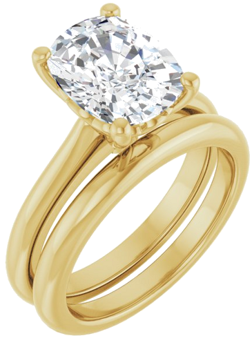 Sužadėtuvių Žiedas 14k yellow gold Elongated Cushion 10mm x 8mm (6)
