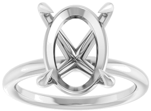 Sužadėtuvių Žiedas „Claw-Prong Solitaire“ 14k white gold Oval 14mm x 10mm (3)