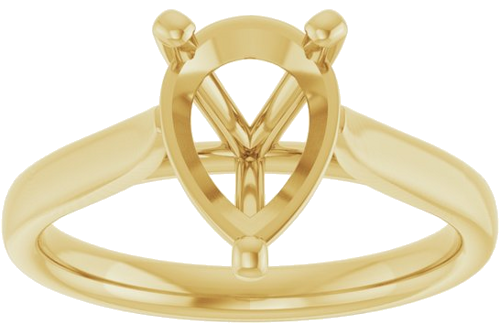 Sužadėtuvių Žiedas „Solitaire“ 585 Geltonojo Aukso Pear Shape 10mm x 7mm (3)
