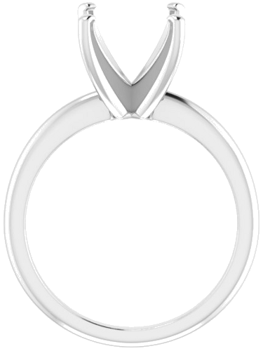 14K White  10 mm Round Solitaire Engagement Ring Mounting (2)