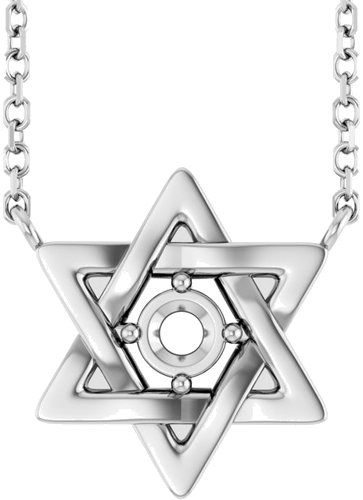 Pakabukas „Star of David“ 925 Sidabro Round 3mm (1)