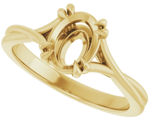 Sužadėtuvių Žiedas „Solitaire“ 417 Geltonojo Aukso Oval 8mm x 6mm (5)