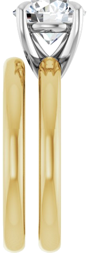 Sužadėtuvių Žiedas „Solitaire“ 585 Baltojo Ir Geltonojo Aukso Round 8.2mm (9)